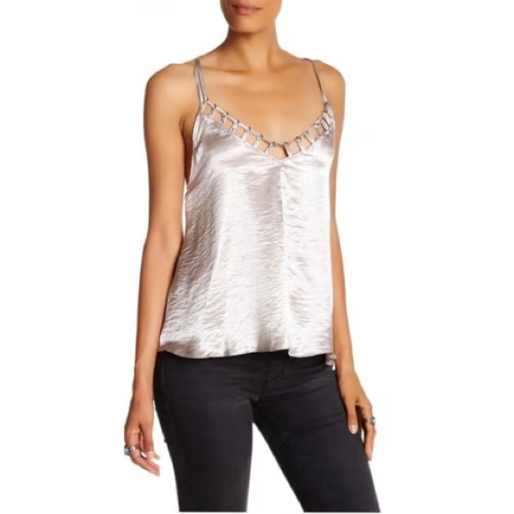 Free People Silver Haze Satin Camisole Size M